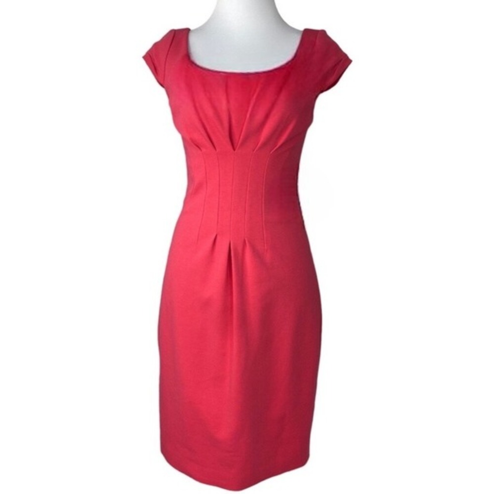 Elie Tahari Women's Gia Dress Tea Berry Pink Cap Sleeve Sheath Size 6 NEW